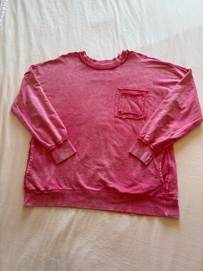 Arcadia Washed Pink Crewneck Sweatshirt Size L